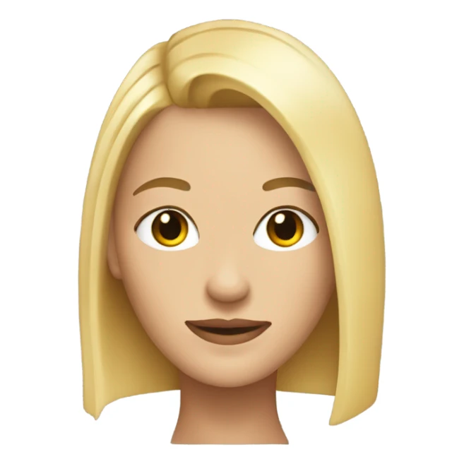 a womans head with blonde, shoulder length hair that has been shaved down the middle sticker