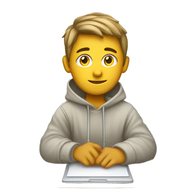 white boy sitting on the school desk with a blanket wrapped around shoulders working on chromebook sticker