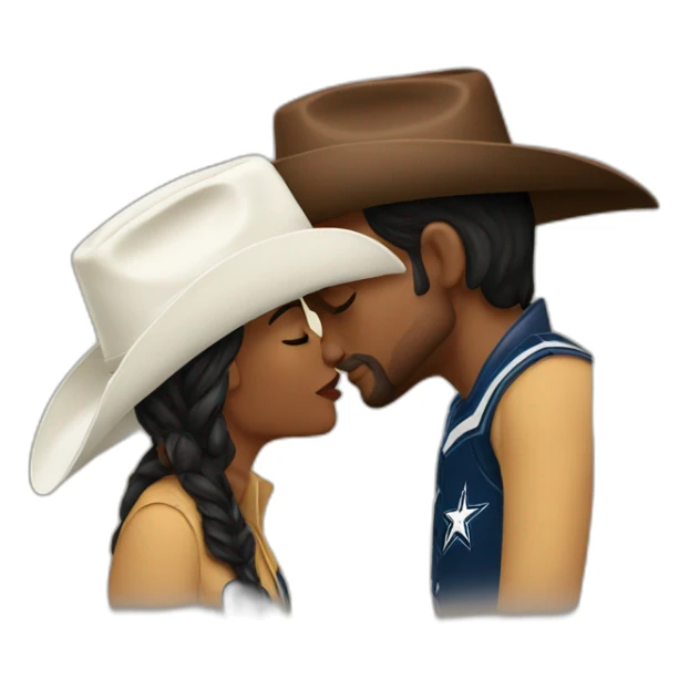 cowboys kissing sticker