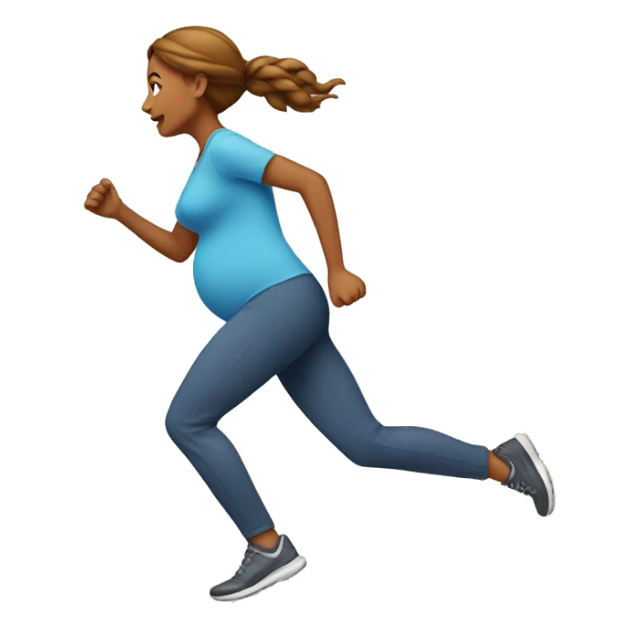 pregnant woman running sticker
