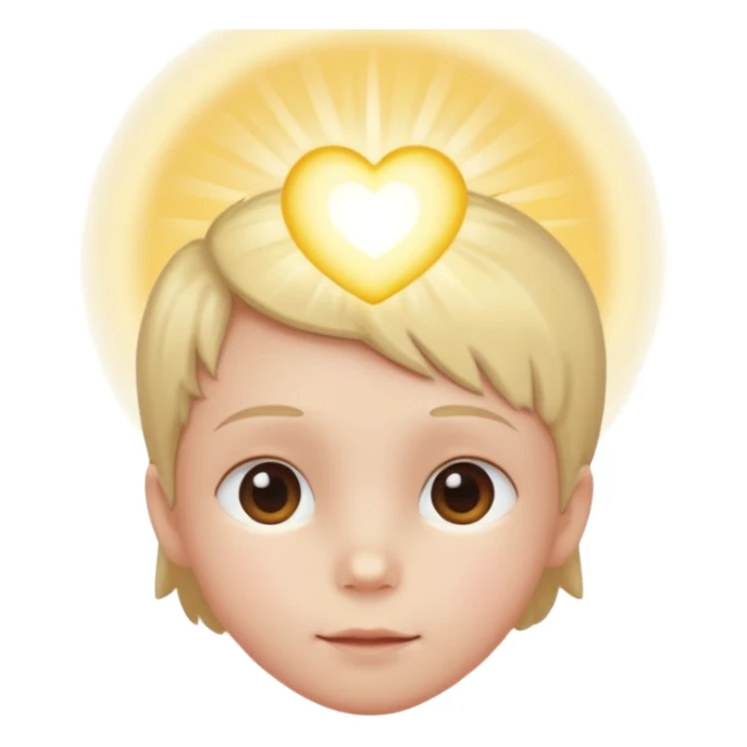 child’s head with a glowing heart inside sticker