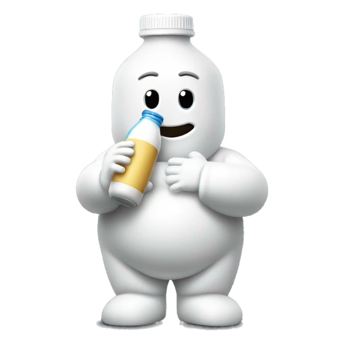 michelin man holding a bottle of milk sticker