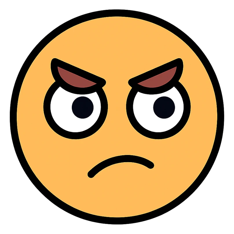 color outline icon of a suspicious face sticker