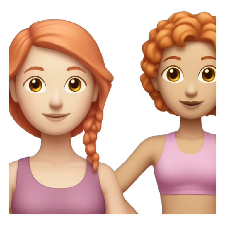 Yoga teacher, ginger and red hair, pink clothes sticker