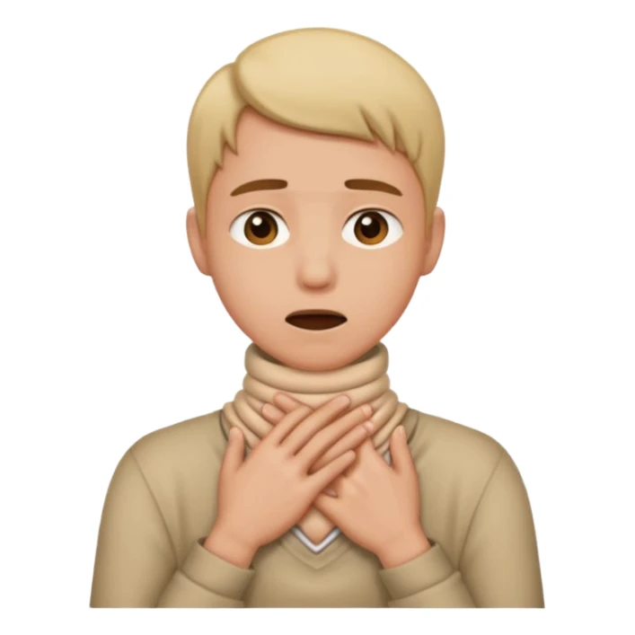 An emoji with hands around their neck choking themselves sticker