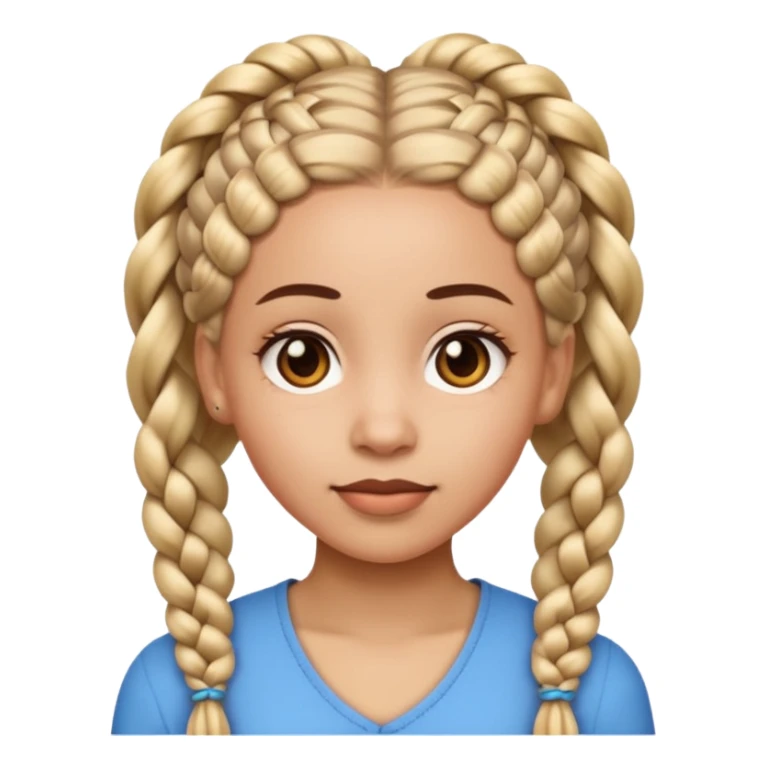 women ios emoji braids sticker