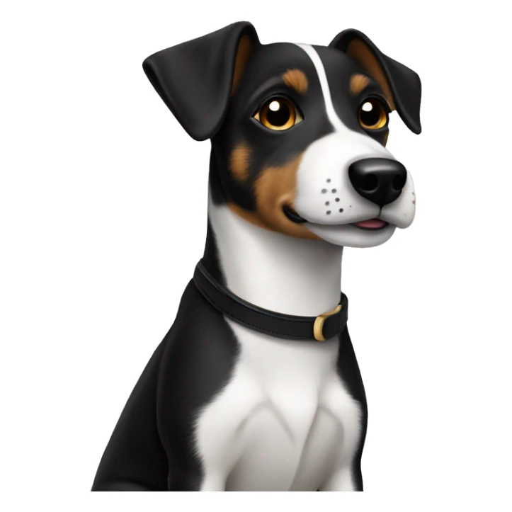 All Black Jack Russell Terrier no brown no white  sticker