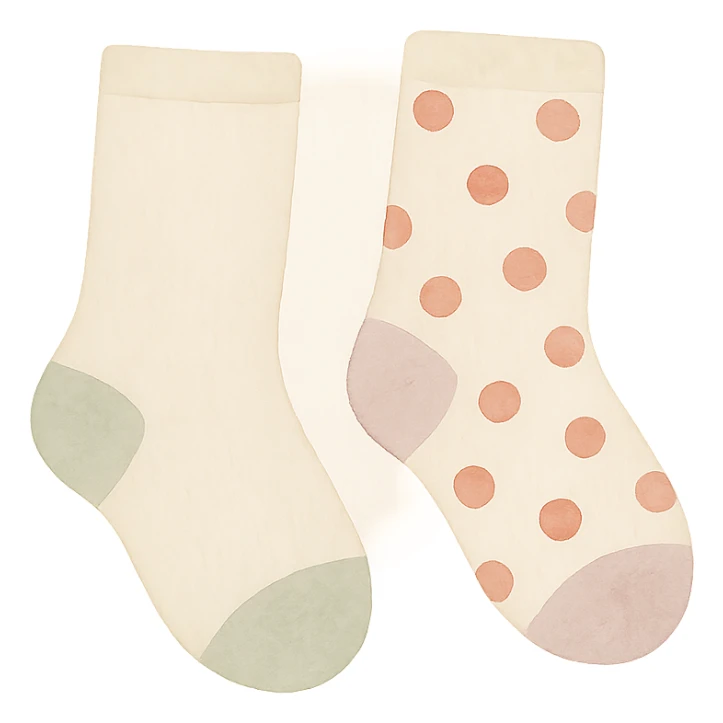 cute socks, watercolor art style sticker
