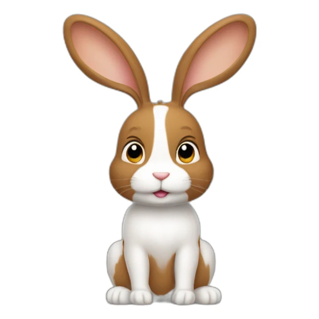 Un lapin couleue marron clair, oreilles qui pendent avec une petite tache blanche circulaire sur la crane  sticker