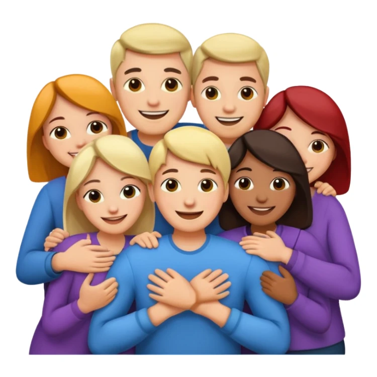 Group of Adults hugging sticker