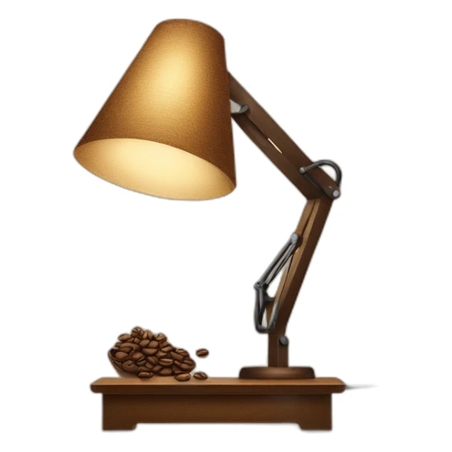 a desk lamp made of coffee beans sticker