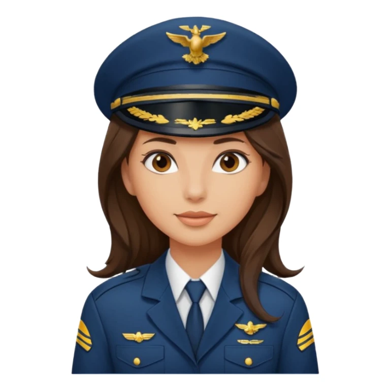 comercial pilot girl brunette, long hair sticker