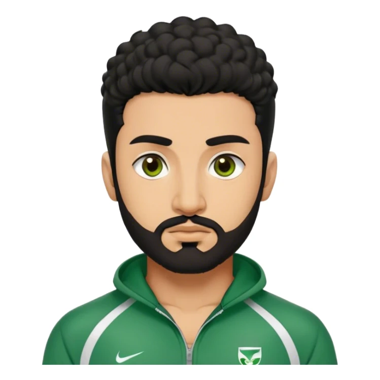 Abdul Ali : Age: Late 20s
Appearance: A strong-built South Asian man with permed hair black hair, a close shave beard, and dark brown eyes.
Outfit: Green player tracksuit  sticker