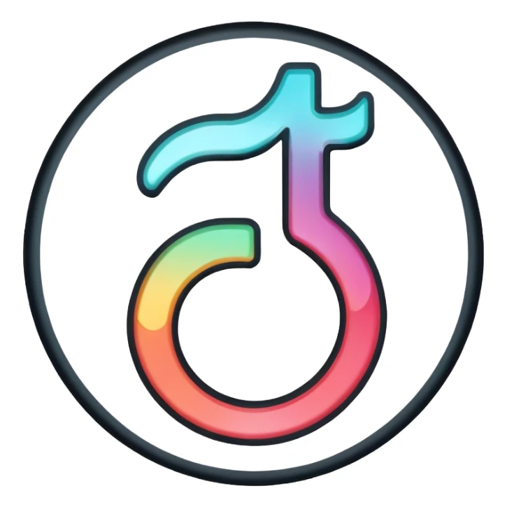 tiktok logo thats glowing transparent background but make it shiny glow sticker