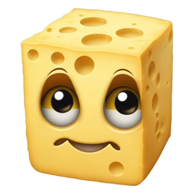 Block of cheese with eyes arms and feet sticker