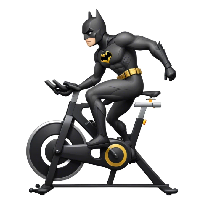 black Batman suit on a spinning bike sticker