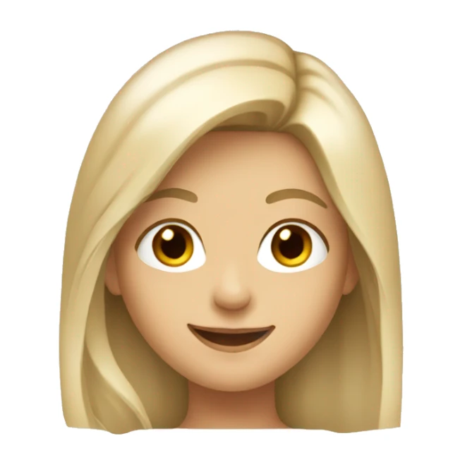 smiling girl with ashblonde shoulder long hair sticker