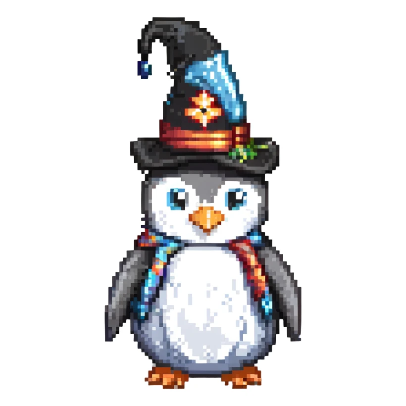penguin wizard sticker
