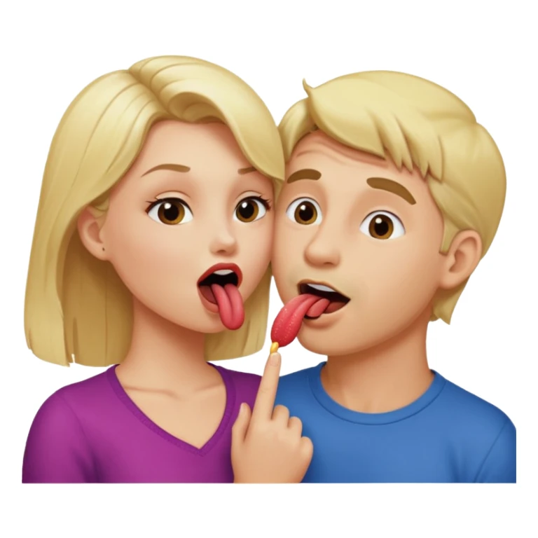 naked blonde woman licking naked man sticker
