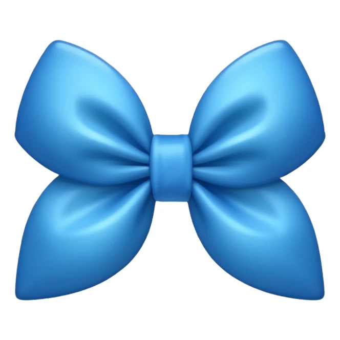 blue bow, simple and glossy, apple emoji style sticker