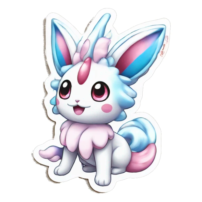 Kawaii Gorgeous Beautiful Shiny Sparkly Sylveon-Pokémon full body sticker sticker