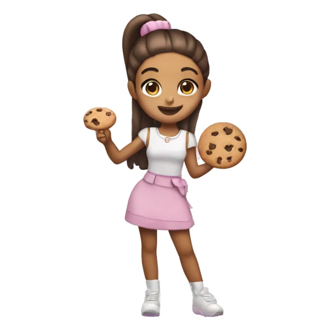 ariana grande holding a cookie in one hand and juice in the other  sticker