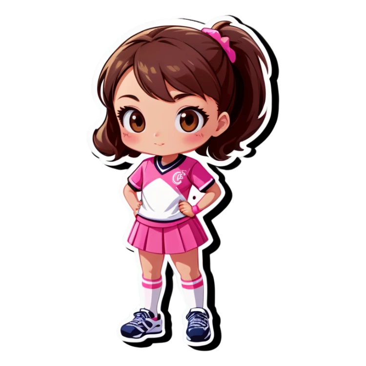 girl in pink sports uniform sticker