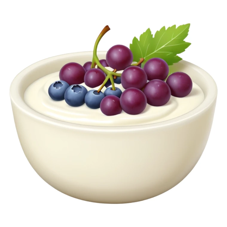 yoghurt bowl with grapes and blueberries sticker