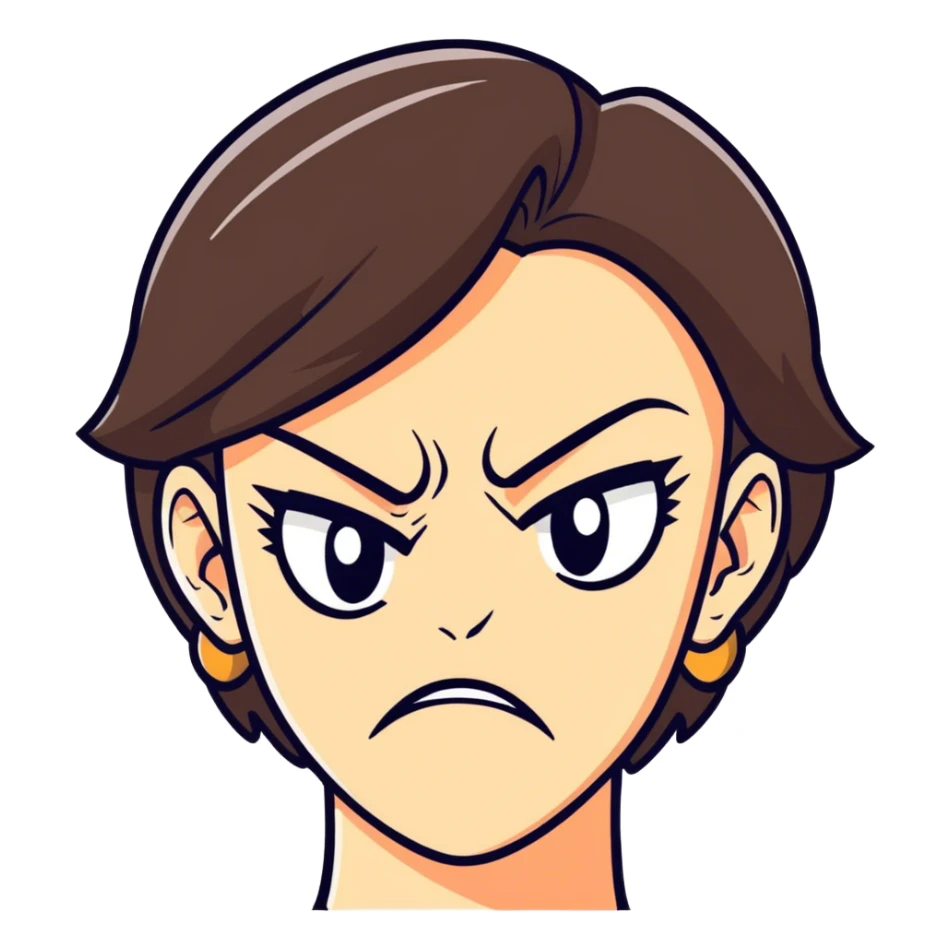 A brunette woman really disgusted at her bf and mad sticker