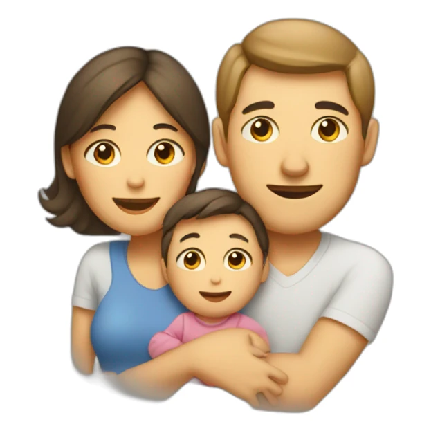 Dad,mom and little baby sticker