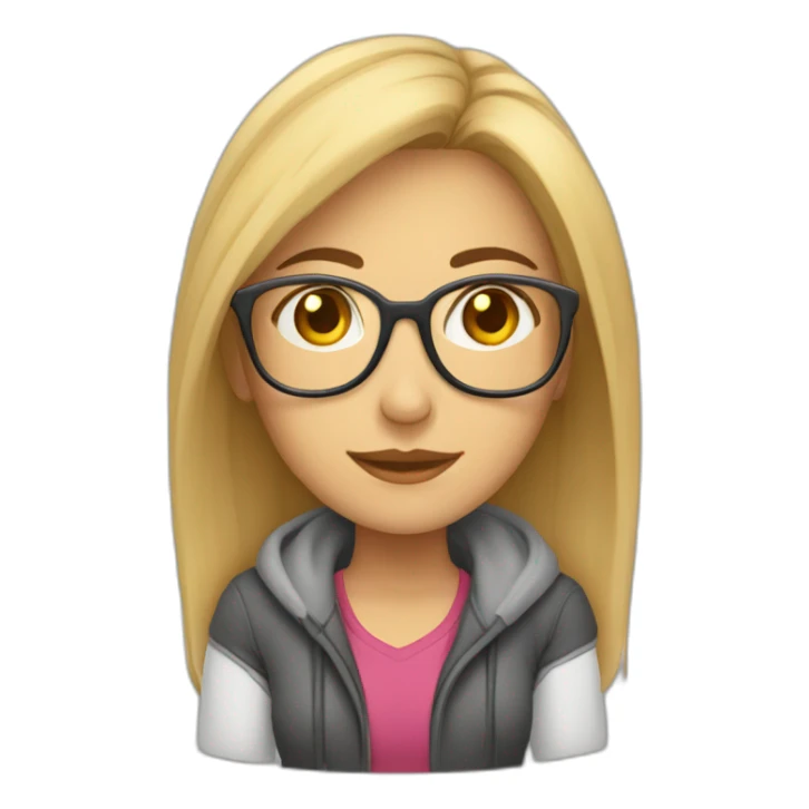 Mujer estudiante mediana edad rubia y con gafas sticker