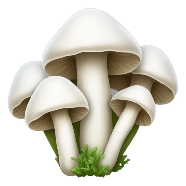 Bundle of long&thin white mushroom with small cap sticker
