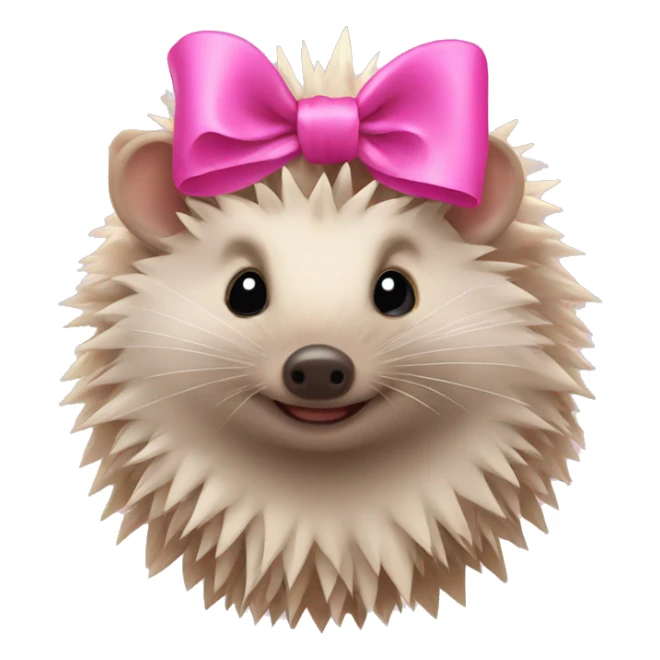 hedgehog with a pink bow sticker