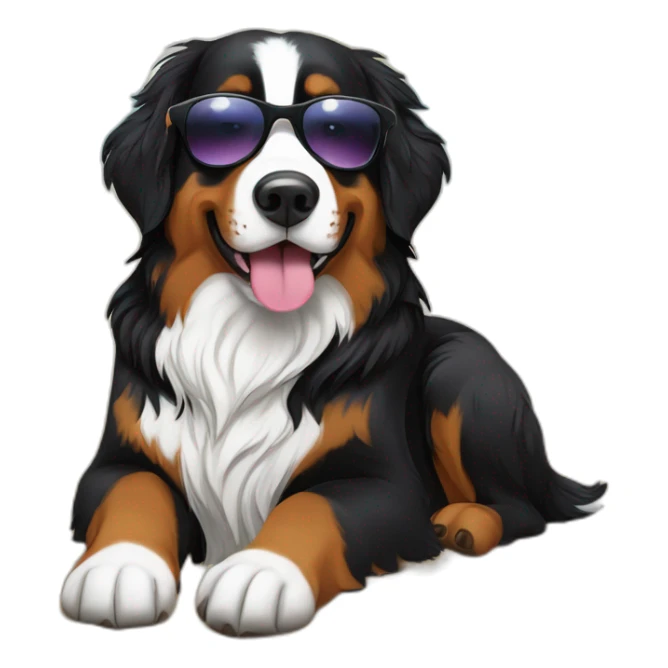 bernese mountain dog beach sand sea sun glasses sticker
