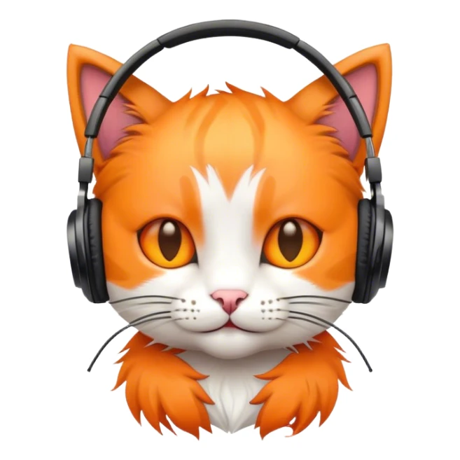 Cat with headphones on sticker