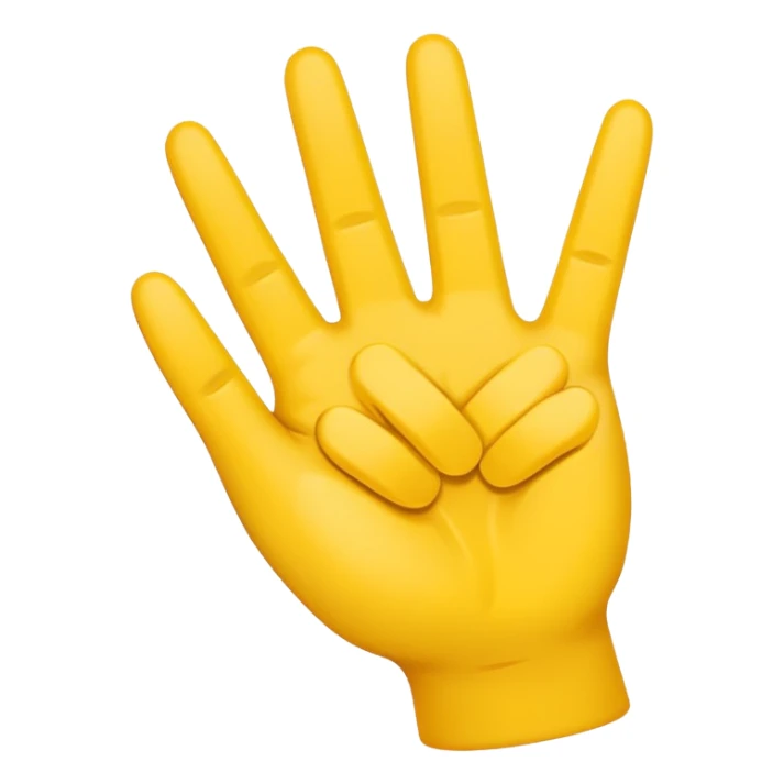 minimalist peace sign hand emoji, yellow sticker