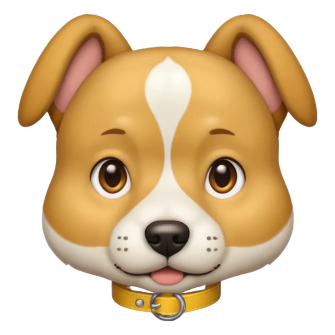 dog head wearing yellow collar sticker