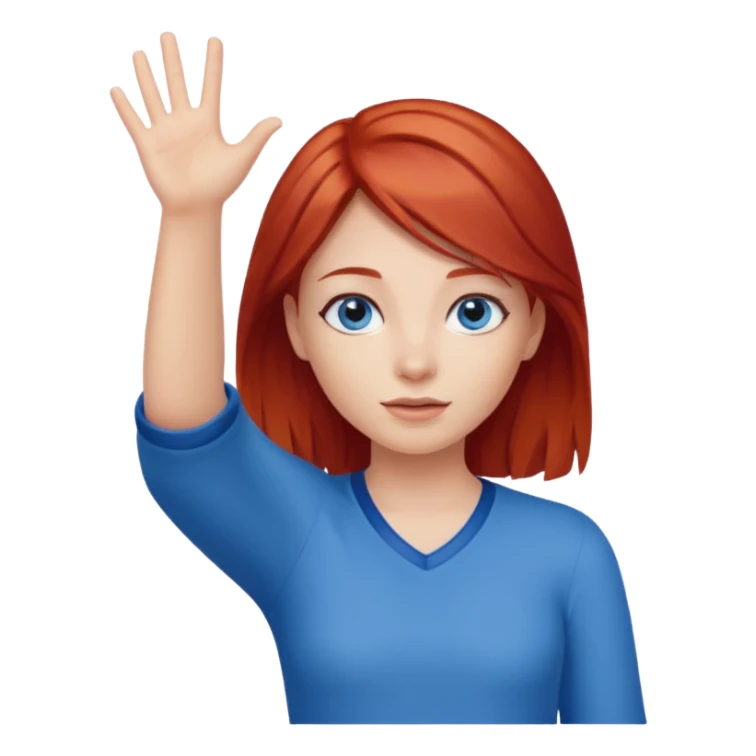 Red he’d blue eyed girl raised hand  sticker