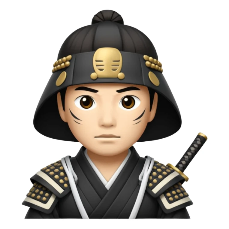 I want a black and white samurai. It is for an icon. sticker