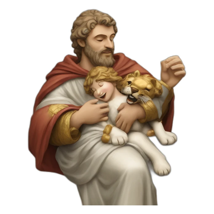 Leone di San Marco con le ali e il vangelo in mano sticker