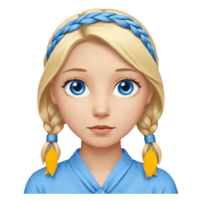 blonde girl with tied hair and blue eyes sticker