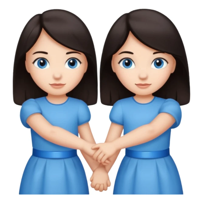 Two friends holding hands girls dark hair sticker