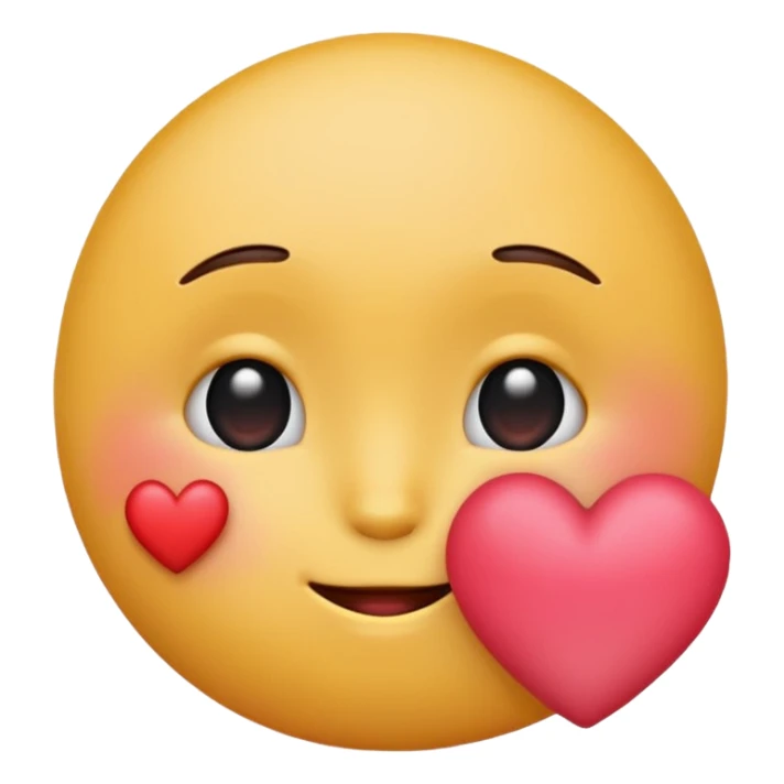 Kissy face with heart and shy emoji sticker