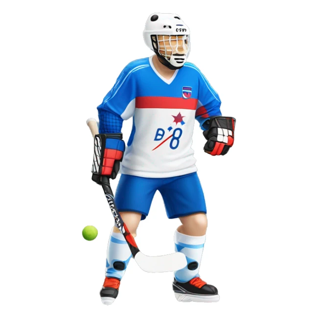 floorball man player in slovakia jersey sticker