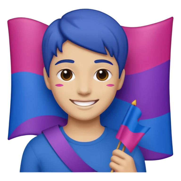 eu com a bandeira bissexual sticker