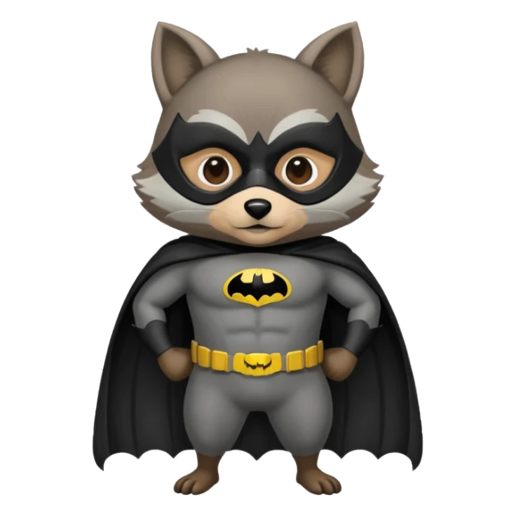
raccoon in a Batman mask sticker