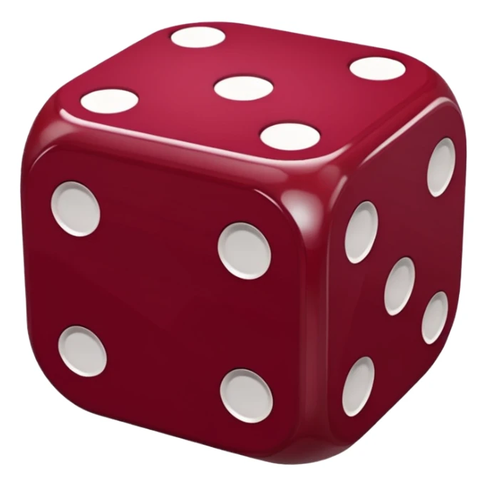 two dices in with burgundy red heart details sticker