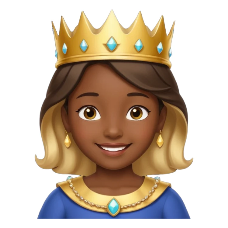 royal girl child with dark skin sticker