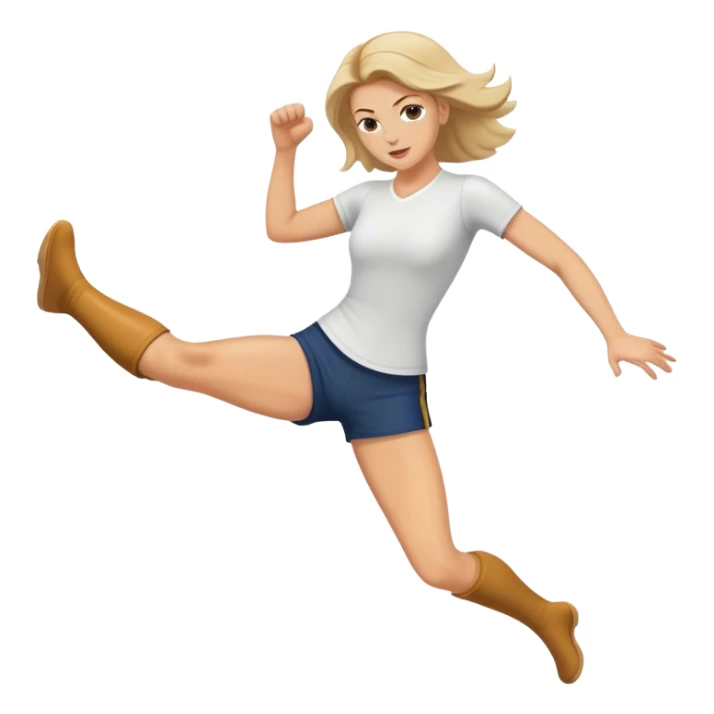 White women kick with her leg sticker