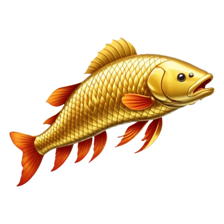 golden arowana, leaping out of water, shimmering sticker